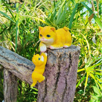2 Pieces Mother Feline Kitten Statue Realistic Look Feline Hanging Ornament