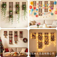Wooden Wall-Mounted Plant Holder for Indoor/Outdoor Use