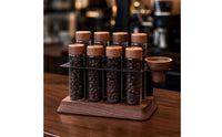 Coffee Bean Storage Rack Single Dose Display Stand, with Funnel Freshness Organizer for Baristas