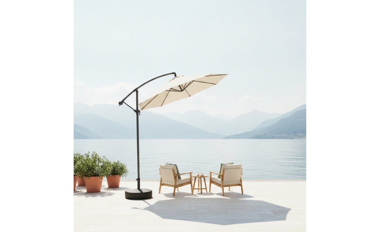 Outdoor Umbrella with Base Heavy Duty Tilting Patio Umbrella Windproof for Homeowners, Cafe Owners, Backyard, Terrace, Courtyard