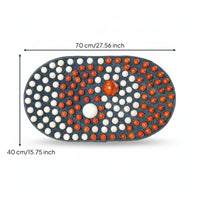 Striped Edge Binding Wooden Foot Massage Mat Wood Bead Massage Mat Raised Nodes