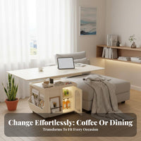 elevateTop Coffee-to-Dining Table Multi-Functional Household Furniture Space-Saving Built-in Storage