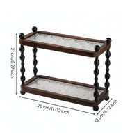 2-Tier Wooden Shelf Solid Wood Frame 2-Tier Storage Shelf Elegant Design