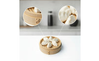 Miniature Steamer Basket Adhesive Decorative Dumpling Adhesive Whimsical Note Holder Kawaii for Refrigerator