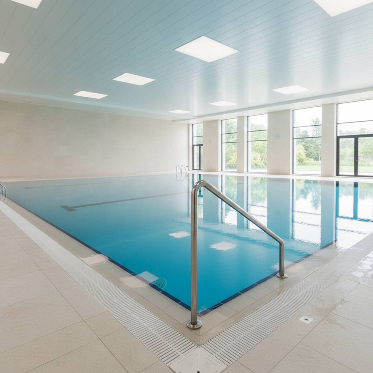 Pool Handrail with Deck Mount Stainless Steel Parallel Pool Handrail Polished for Swimmers, Homeowners