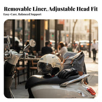 Motorcycle Half Helmet Four-Season Helmet Lightweight Impact-Resistant Headwear for Women, Commuters, Summer Riding, Daily Commute
