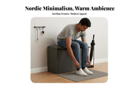 Light Luxury Design Upholstered Shoe Changing Stool hardwood Wood Frame Upholstered Shoe storage rackSaving Entryway Seat Comfortable padded surface for residents, Apartment Dwellers, Families, Hallway, Mudroom, Living Room, Bedroom