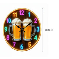 Beer Mug Wall Timepiece Artistic Beer Mugs Decor Timepiece Battery Operated