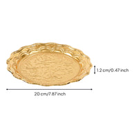 Gold Finish Serving Tray with Scalloped Edge Vintage Embossed Floral Tray Ornate Platter Decorative for Hosts, Party Planners, Afternoon Tea, Dessert Display, Table Styling