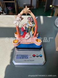 跨境新款树脂人物诞生雕像桌面摆件烛台圣诞节复活节元旦摆件装饰