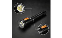 Portable Dive Torch with Side Switch Bright Dive Light with Rechargeable Battery Rugged Diving Light Compact for Divers
