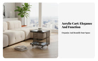 Transparent Utility Trolley Light Luxury design Multi-Tier Clear Trolley