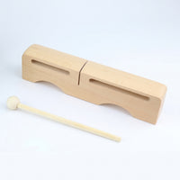 Wood Block Mallet Set Sturdy with Striker Stick Hollow Body Slotted Wood Block Musical Instrument One-Piece Design