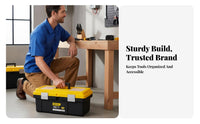 Toolbox with Removable Tray Hard-Wearing Compartment Organizer Box Portable