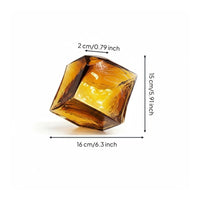 Geometric Glass Vase, Colored Concave Cube, Hydroponic, Modern Design