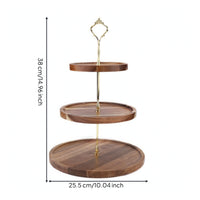3-Tier Cake Stand Wooden Cupcake Stand Spacious Tableware for Party Hosts