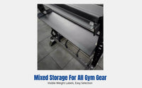 Multi-Functional Dumbbell Rack, Three-Tier Kettlebell & Barbell Plate Stand, Sturdy Metal Organizer