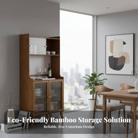 Living Room Tea Cabinet Large Capacity Dining Room Sideboard Buffet Cabinet with Glass Doors Nordic Style Storage for Homeowners Suitable for Entryway Hallway Dining Area Living Room