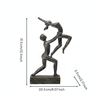Gymnastics Lift Sculpture Timeless Home Accent Man Lifting Woman Statue Modern Design Abstract Couple Sculpture for Dancers, Office, Bookshelf