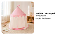 Checked Conical Teepee Tent Scalloped Trim Children's Teepee Tent Curtain-Style Panels Open Front