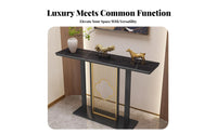 Light Luxury aesthetic Narrow Console Table Modern Design Slim Console Stand Space-Saving Accent Furniture adaptable Use for Apartment Dwellers, Homeowners, Interior Designers, Entryway, Corridor, Living Room, Small Spaces