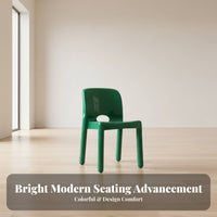 Stackable Plastic Dining Chair vivid hues Home Furnishing Space-Saving Lightweight for Young Adults, Restaurant Owners, Cafe