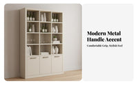 Standing Beverage Cabinet Solid Wood Construction Floor Standing Storage Unit Large Capacity Modern Display Hutch for Collectors, Homeowners, Home Bar