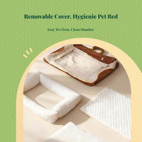 Washable pet bed with winter mat.