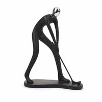 Resin Figurine with Chrome Head Stylish Art Statue Elegant for Shelf, Homeowners