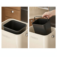 Space-Saving Kitchen Trash Bin with Wheels Slim Three-Layer Waste Bin Vertical Trash Can with 3 Compartments Removable for Apartment