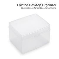 Storage Boxes Lids, Storage Box for Desk Clutter, Dustproof Lid Storage Boxes for Bedroom, Frosted Small Item Organizer