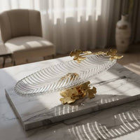 Fruit Tray with Pedestal Transparent Glass Fruit Bowl with Stand