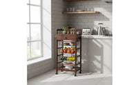 Wood Drawer Basket Cart Open Frame with Drawer Brown Finish Wooden