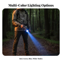 Zoomable Flashlight Aluminum Alloy Shell Multi-Color Lamp Flashlight RGBW Torch Fall Resistant Handheld Shine for Outdoor