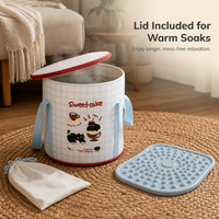 Foldable Foot Bath Basin with Lid, Portable Insulated Foot Soaking Tub for Travel and Home Use, Calf-High Design