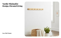 Multi-Peg Hook Rail Easy to Install Coat Hanger Space-Saving for Behind the Door