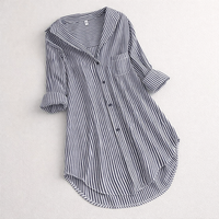 Long Sleeve Tops Women Striped Blouse for Office and Business Casual, Oversized Shirts for with Polyester Material, Loose Fit