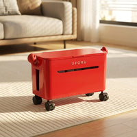 Multi-functional Household Power Strip Storage Box with Wheels, Double-Layer Desktop Cable Organizer for Living Room