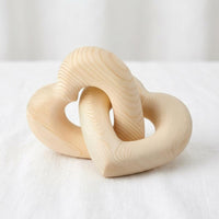 Interlocking Heart Ornament Looped Wooden Heart Ornament Carved