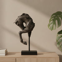 Sculpture with Stand Abstract Horse Statue Modern for Office, Mantel, Homeowners