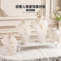 轻奢绒布人像首饰架项链架珠宝柜台模特脖子展示架饰品陈列道具