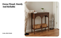 Narrow Two-Shelf Entryway Table Minimalist Design 2-Tier Entry Table Table Sturdy and Hard-Wearing Rounded Corners