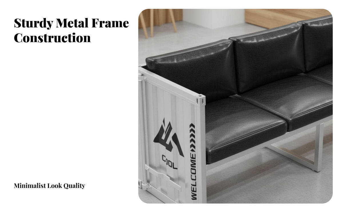 Sturdy Construction Shipping Container Themed Furniture Set Comfortable Cushioning Industrial Aesthetic Seating Restaurant Booth for Interior Designers, Business Owners, Cafe, Bar, Commercial Space, Lounge