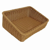 Slanted Opening Display Basket Versatile Angled Woven Basket Space-Saving Design Wicker Storage Bin for Bakery, Kitchen Countertop