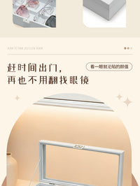 PU皮太阳眼镜收纳绒布玻璃盖一体可视化大容量眼镜墨镜展示收纳盒