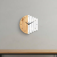 Wooden Wall Circular Timepiece Creative Design House Decoration Easy to Hang