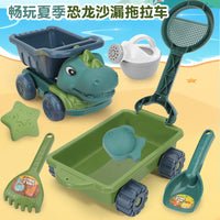 儿童大号卡通恐龙沙滩玩具推车海边玩沙戏水沙铲沙漏工具