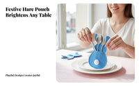 Reusable Easter rabbit Utensil Bag Festive Table Decor rabbitShaped Utensil Pocket adaptable Cutlery Holder Multi-Color Set for Restaurant Owners, Children, Event Planners, Family Gatherings, Home, Birthday Parties