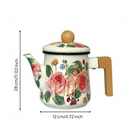 Enamel Tea Kettle Wide Base Enamel Teapot Long-Lasting