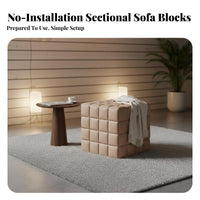 Upholstered Cube Seat Nordic aesthetic sectional Sofa Block Shape for Business Owners